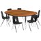 Flash Furniture 86" Oval Wave Oak Table Set-18" Stack Chairs XU-GRP-18CH-A3060CON-60-OAK-T-A-GG - alternate 5